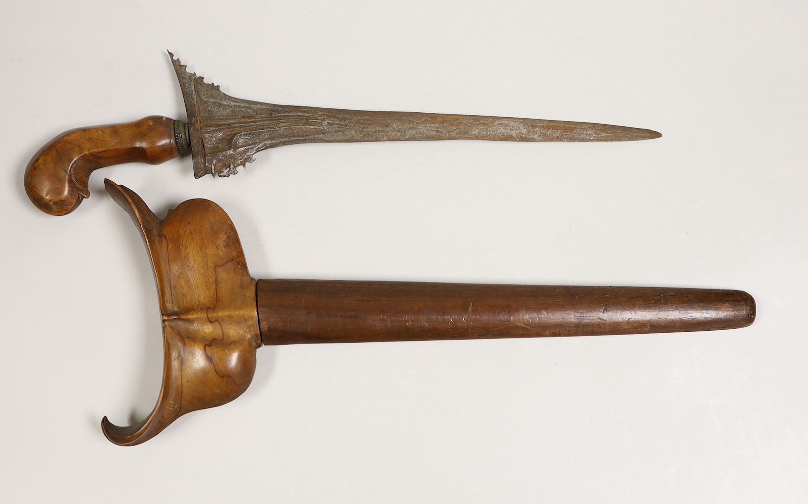 A 19th century Malayan dagger kris, 45.5cms long